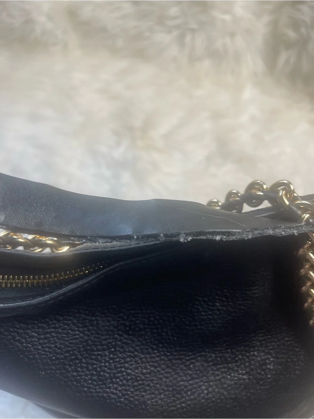 Michael Kors Black Leather Bucket style Shoulder Bag with Gold Chain Detail - Picture 15 of 15